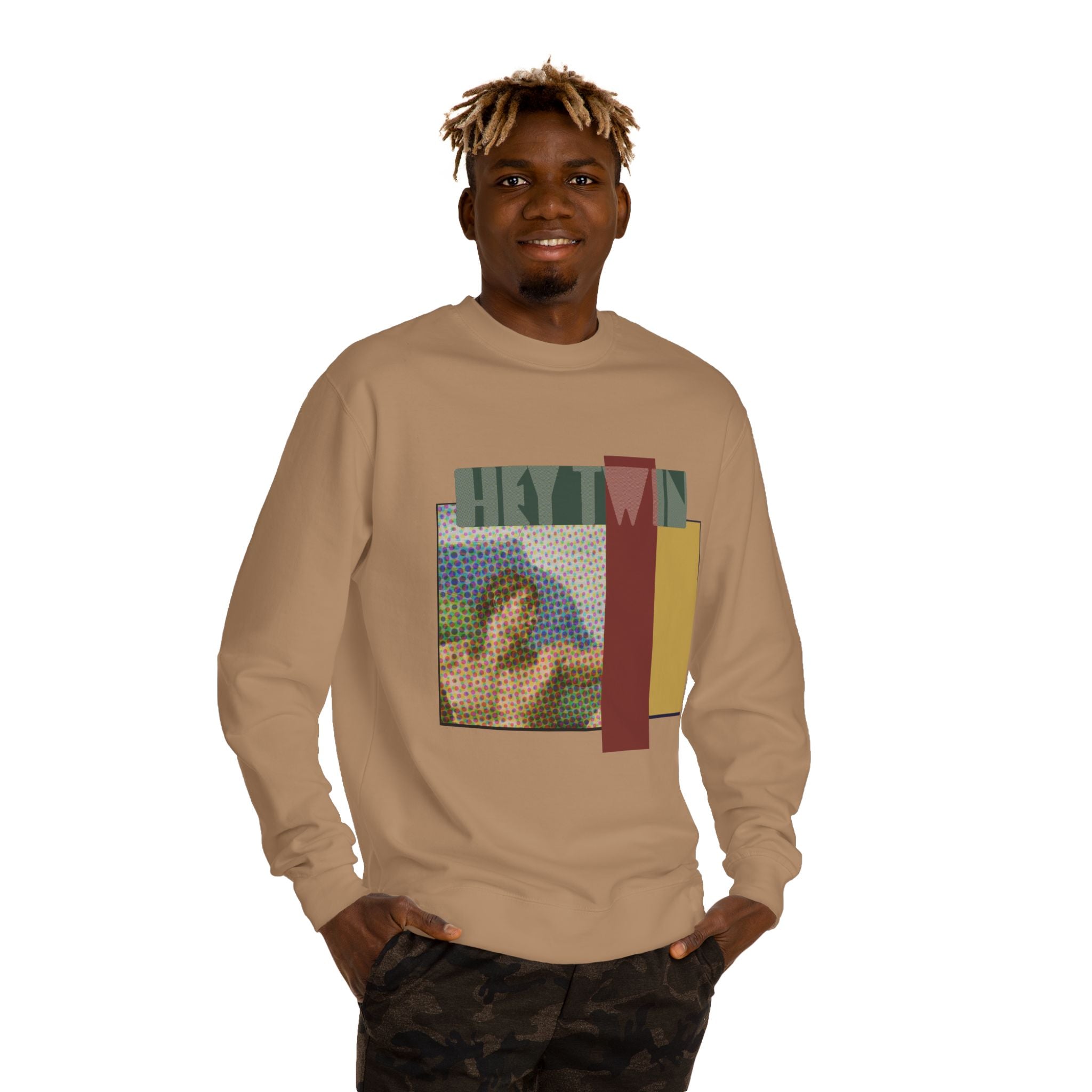 HEY TWIN / Retro Collage Crewneck — Vintage Classical Pop Art Graphic