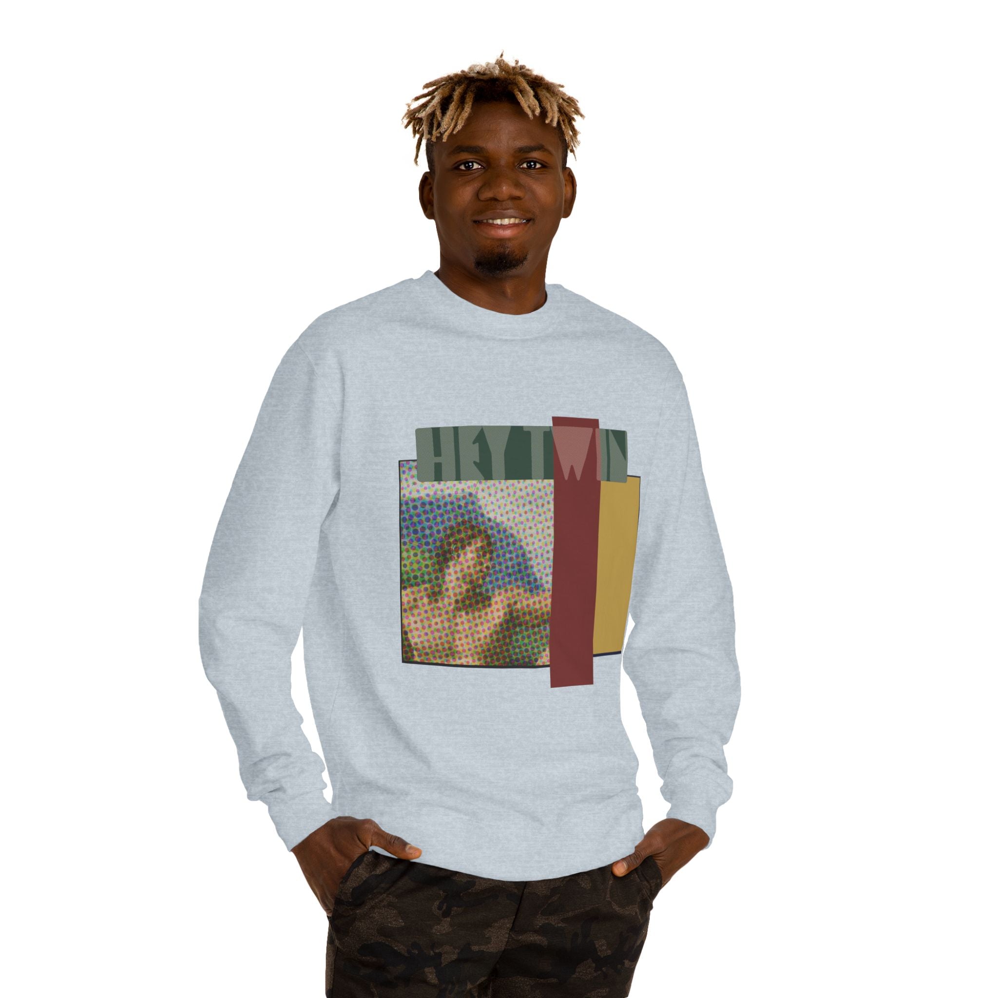 HEY TWIN / Retro Collage Crewneck — Vintage Classical Pop Art Graphic
